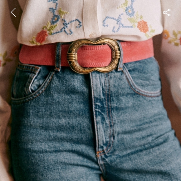 Sezane blue/Green Belt with Gold Buckle main image 5
